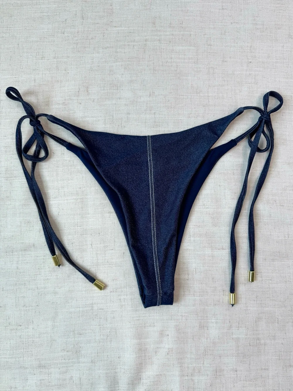 Monday Swimwear Palm Springs Top & Palma Bottom Blue Denim Set M